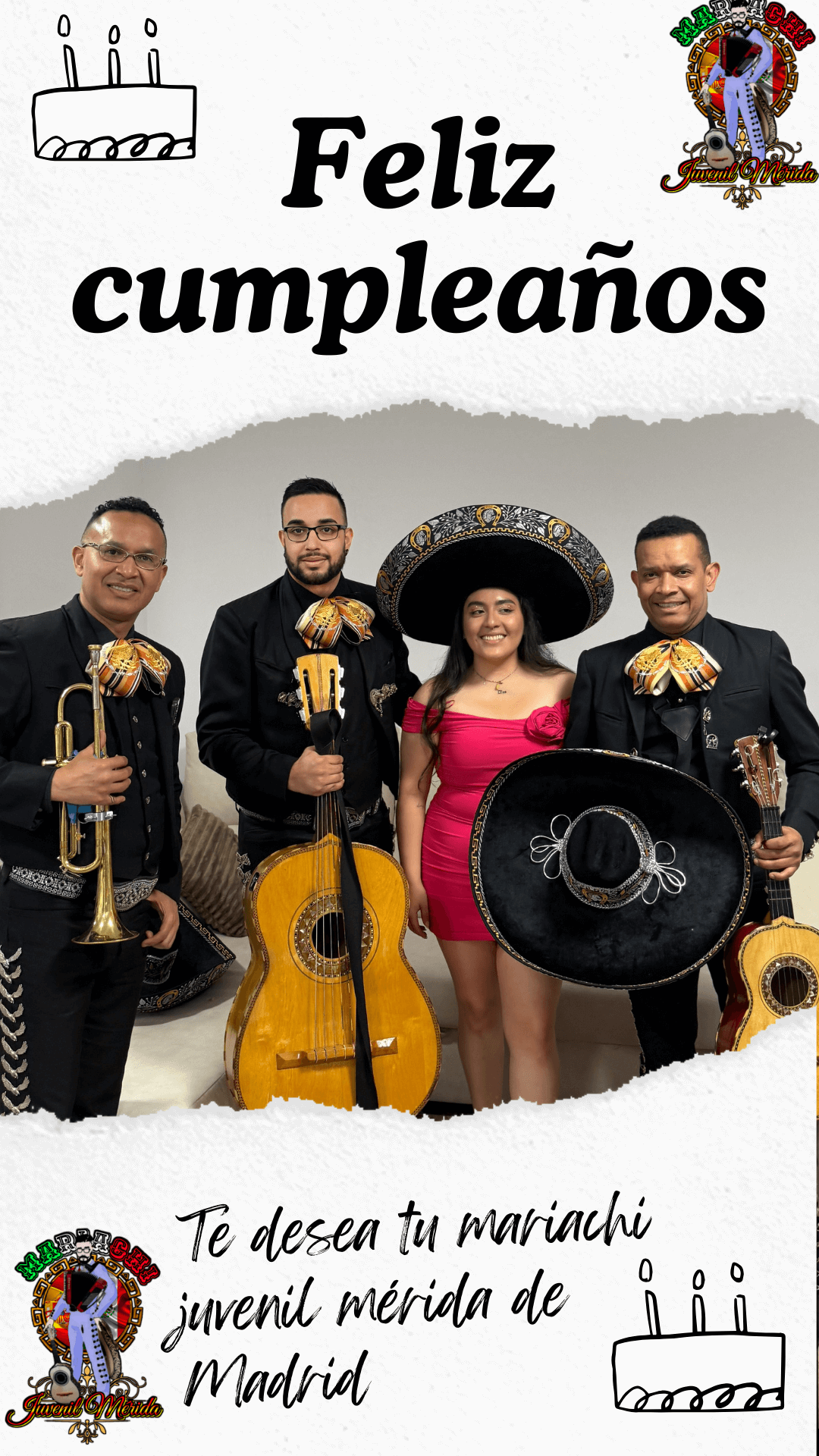 Mariachi en fiesta mexicana en Madrid animando con música y alegría