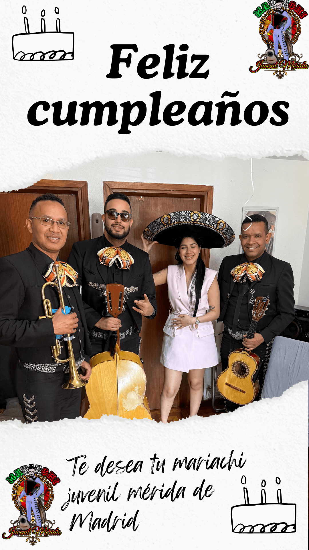 mariachi animando evento de cumpleaños en Madrid con música alegre y colorida